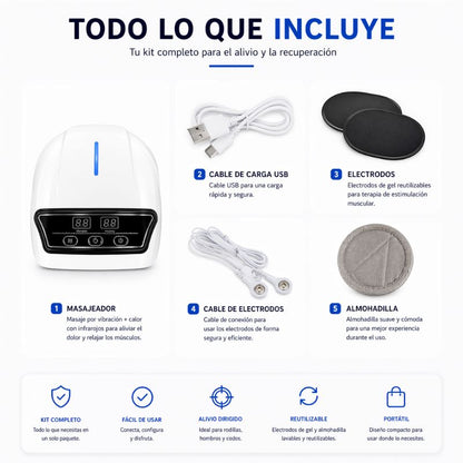 Masajeador de Rodillas con Vibración y Calor Infrarrojos
